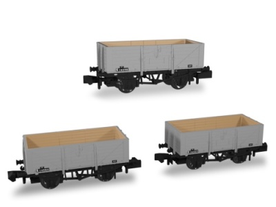 Rapido 942015 BR Livery N Gauge 7 Plank Wagon Pack No: 3